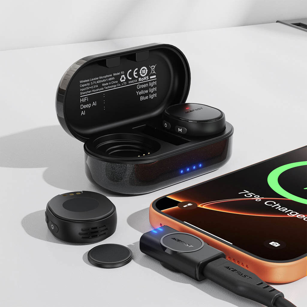 Мікрофон петличний AceFast R3, Чорний - № 6 Мікрофон петличний AceFast R3, Чорний - № 6