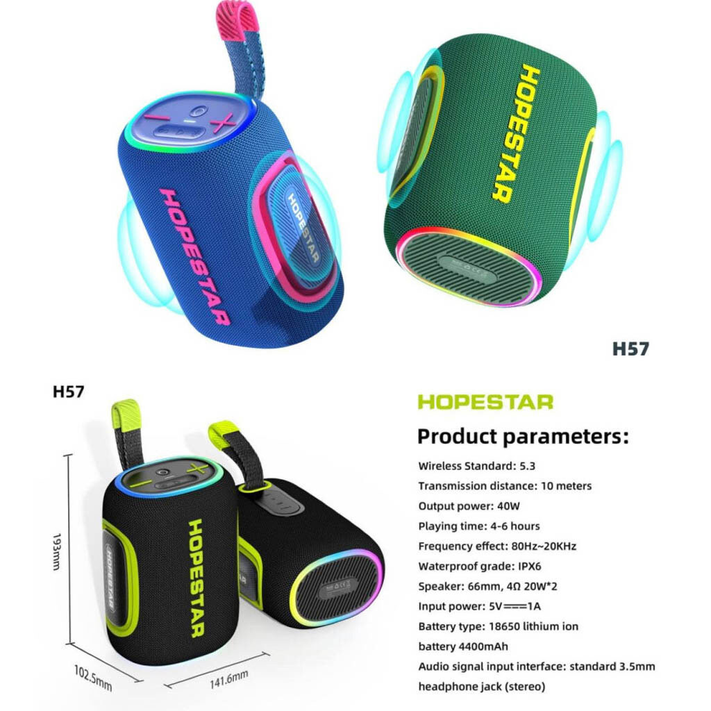 Портативная колонка Hopestar H57, Черный - № 9 Портативная колонка Hopestar H57, Черный - № 9