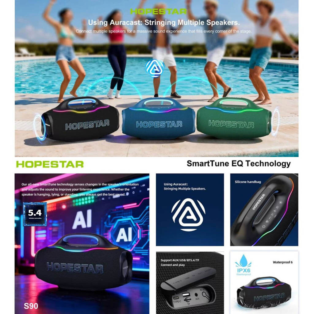 Портативная колонка Hopestar S90, Черный - № 4 Портативная колонка Hopestar S90, Черный - № 4