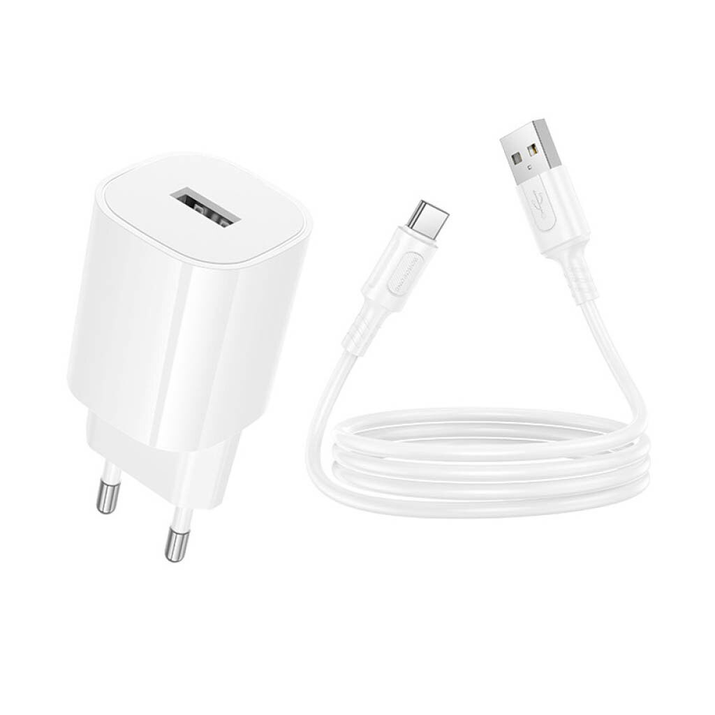 СЗУ Borofone BA101A Pudding, Type-C, З кабелем, Білий - № 6 СЗУ Borofone BA101A Pudding, Type-C, З кабелем, Білий - № 6