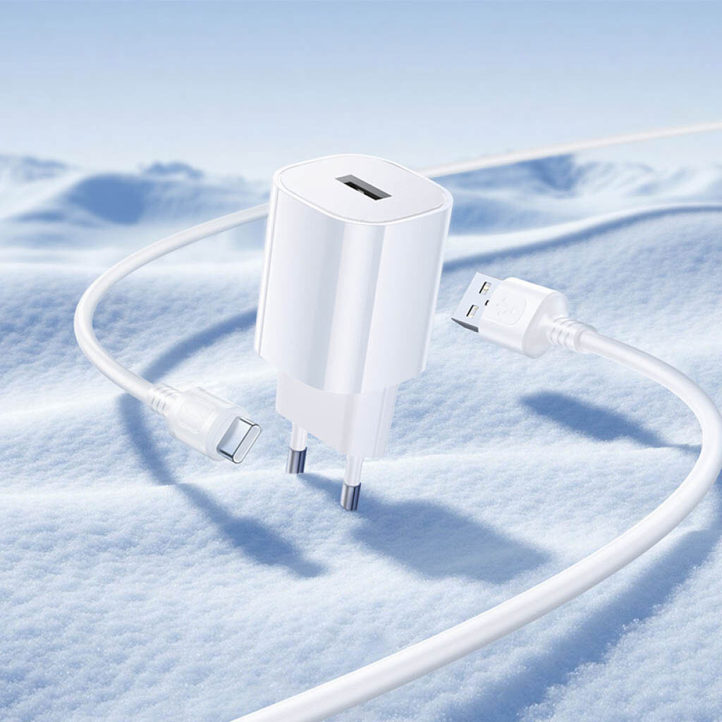 СЗУ Borofone BA101A Pudding, Type-C, З кабелем, Білий - № 8 СЗУ Borofone BA101A Pudding, Type-C, З кабелем, Білий - № 8