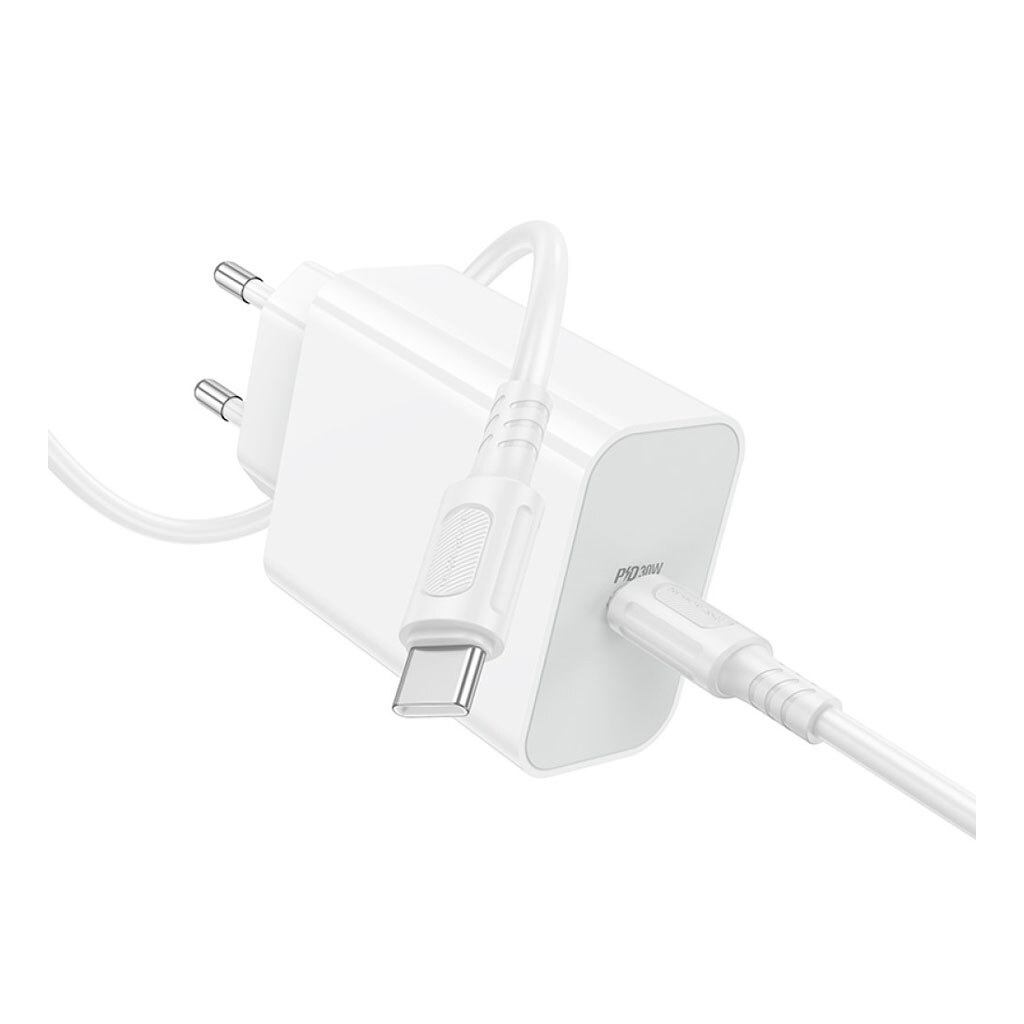 СЗУ Borofone BA107A Stellar, Type-C, З кабелем, Білий - № 1 СЗУ Borofone BA107A Stellar, Type-C, З кабелем, Білий - № 1