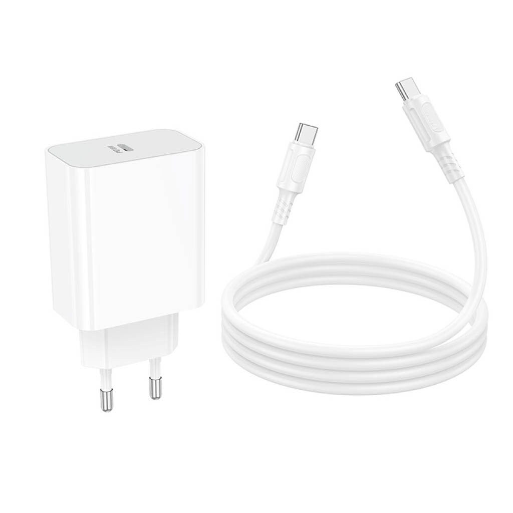 СЗУ Borofone BA107A Stellar, Type-C, З кабелем, Білий - № 6 СЗУ Borofone BA107A Stellar, Type-C, З кабелем, Білий - № 6