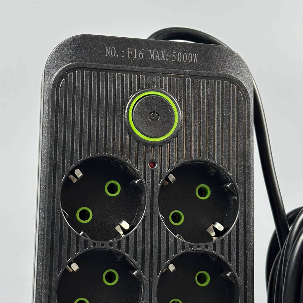 Сетевой удлинитель UA Power F16, 2.0 м., Черный - № 2 Сетевой удлинитель UA Power F16, 2.0 м., Черный - № 2