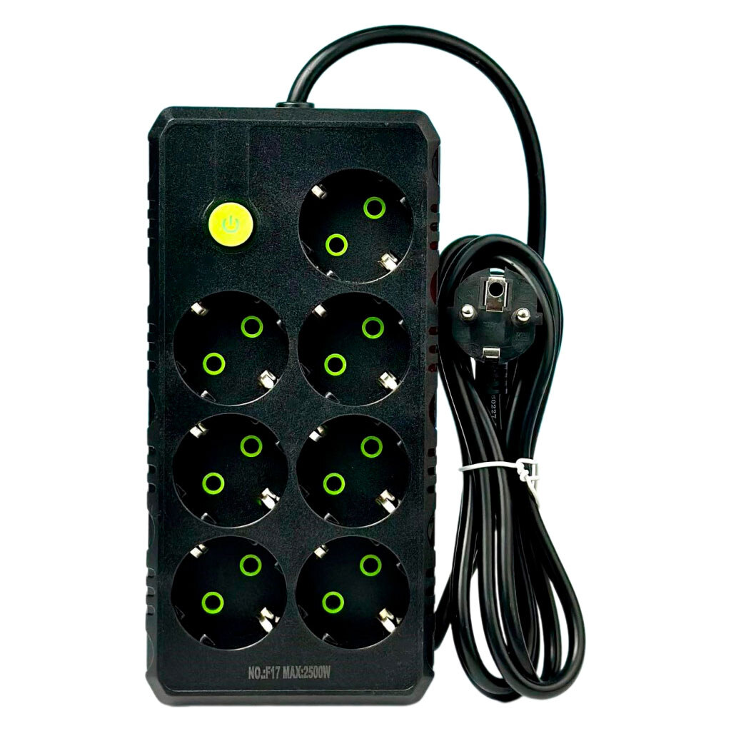 Сетевой удлинитель UA Power F17, 6.0 м., Черный - № 1 Сетевой удлинитель UA Power F17, 6.0 м., Черный - № 1