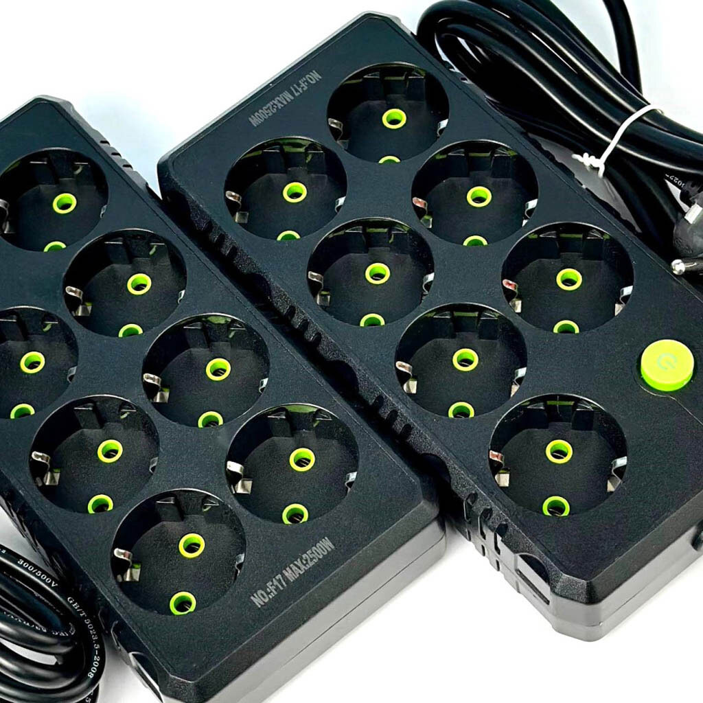 Сетевой удлинитель UA Power F17, 6.0 м., Черный - № 2 Сетевой удлинитель UA Power F17, 6.0 м., Черный - № 2