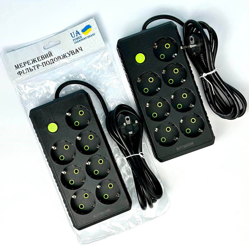 Сетевой удлинитель UA Power F17, 6.0 м., Черный - № 6 Сетевой удлинитель UA Power F17, 6.0 м., Черный - № 6