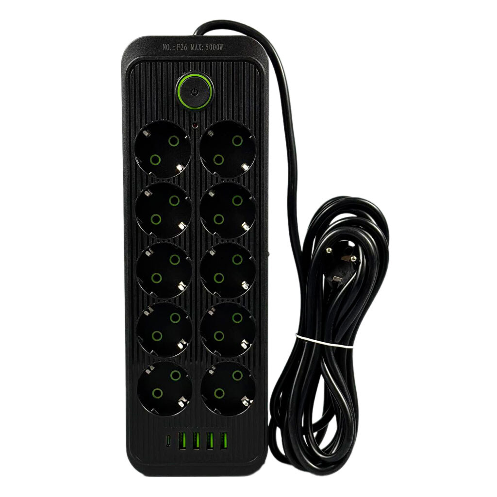 Сетевой удлинитель UA Power F26, 2.0 м., Черный - № 1 Сетевой удлинитель UA Power F26, 2.0 м., Черный - № 1