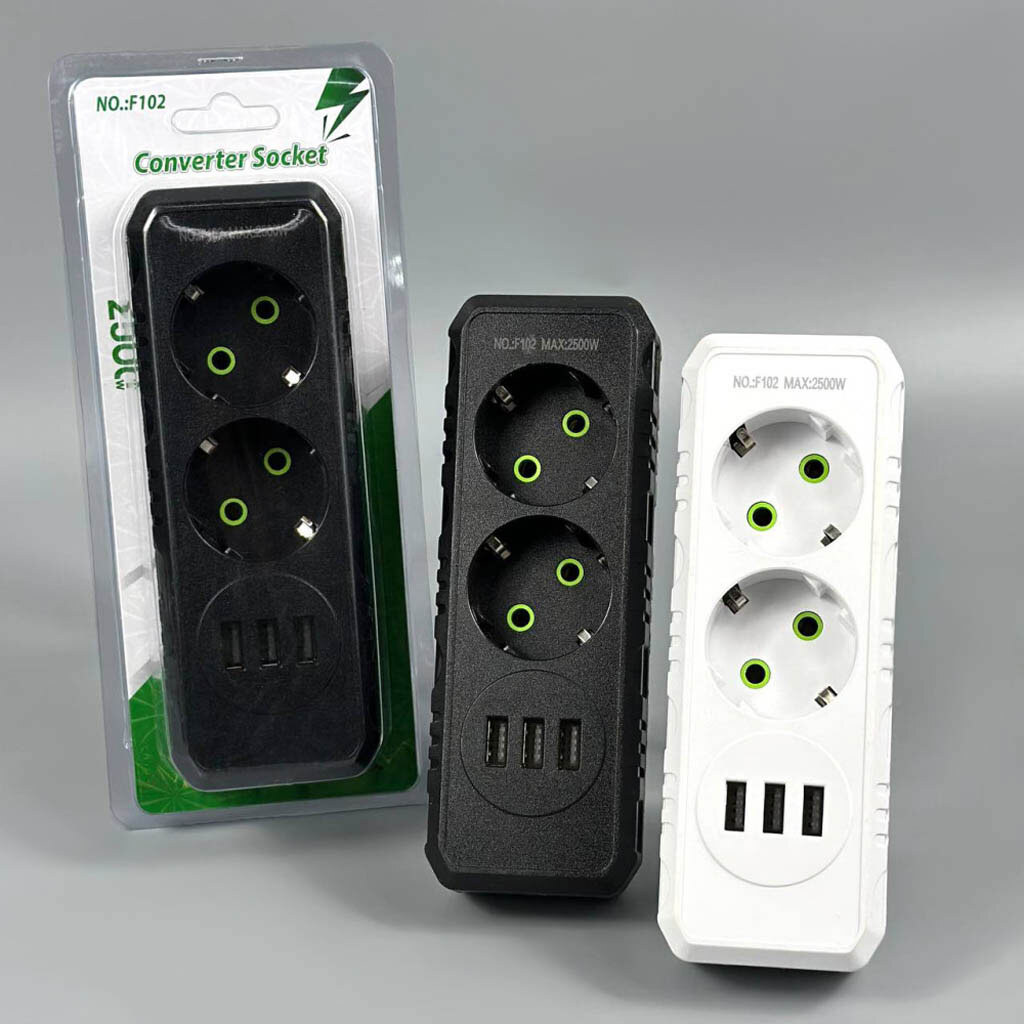 Сетевой разветвитель F102, Белый - № 5 Сетевой разветвитель F102, Белый - № 5