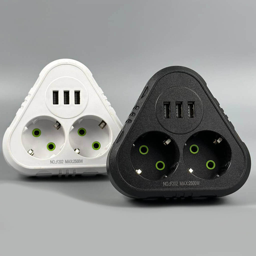 Сетевой разветвитель F202, Белый - № 3 Сетевой разветвитель F202, Белый - № 3