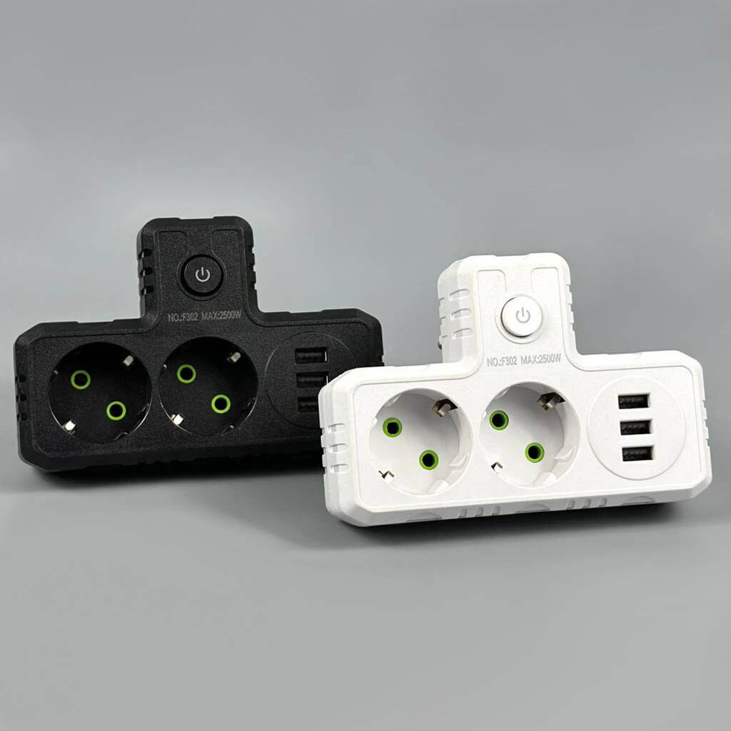 Сетевой разветвитель F302, Белый - № 3 Сетевой разветвитель F302, Белый - № 3