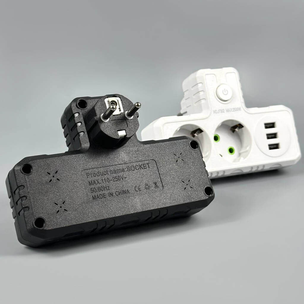 Сетевой разветвитель F302, Белый - № 4 Сетевой разветвитель F302, Белый - № 4