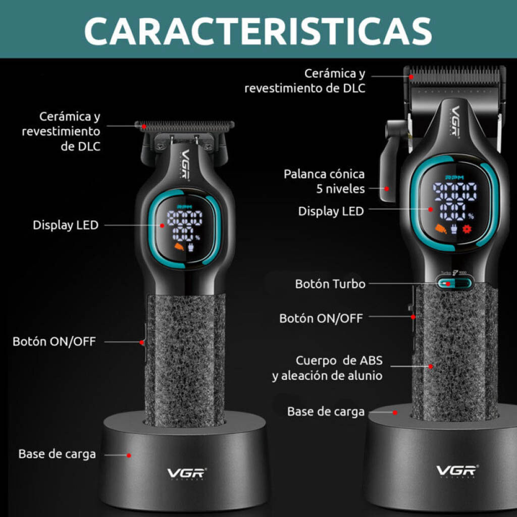 Машинка для стрижки VGR V-886, Чорний - № 6 Машинка для стрижки VGR V-886, Чорний - № 6