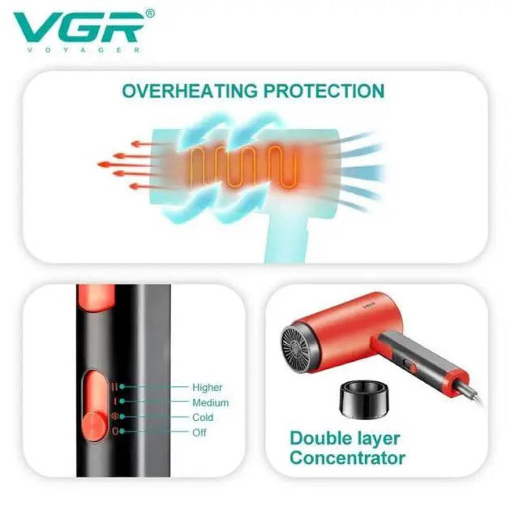 Фен VGR V-426, Салатовый - № 7 Фен VGR V-426, Салатовый - № 7