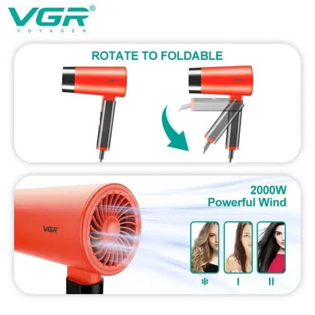 Фен VGR V-426, Червоний - № 5 Фен VGR V-426, Червоний - № 5