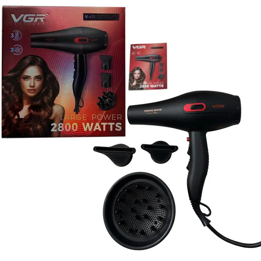 Фен VGR V-471, Чорний - № 6 Фен VGR V-471, Чорний - № 6