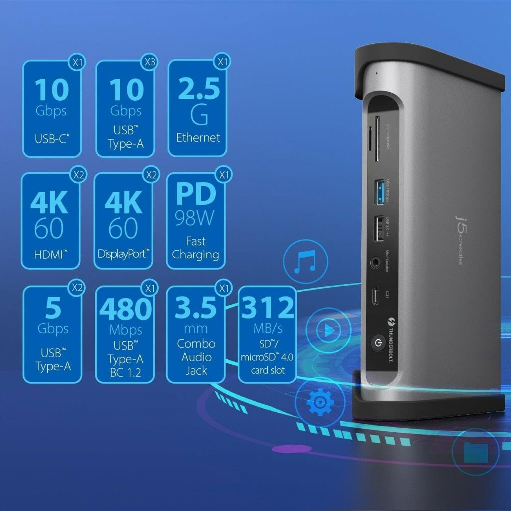 Док-станция J5create JTD568-EN, Серый - № 5 Док-станция J5create JTD568-EN, Серый - № 5