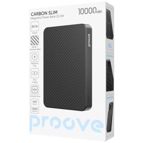 Портативная батарея (Power Bank) Proove Carbon Slim, 10000 mAh, Черный - № 4 Портативная батарея (Power Bank) Proove Carbon Slim, 10000 mAh, Черный - № 4