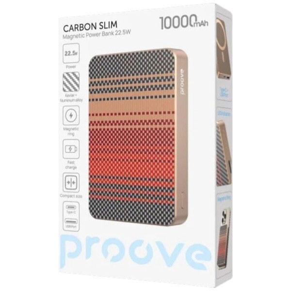 Портативная батарея (Power Bank) Proove Carbon Slim, 10000 mAh, Разноцветный - № 5 Портативная батарея (Power Bank) Proove Carbon Slim, 10000 mAh, Разноцветный - № 5