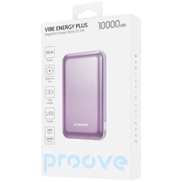 Портативная батарея (Power Bank) Proove Vibe Energy Plus, 10000 mAh, Фиолетовый - № 4 Портативная батарея (Power Bank) Proove Vibe Energy Plus, 10000 mAh, Фиолетовый - № 4