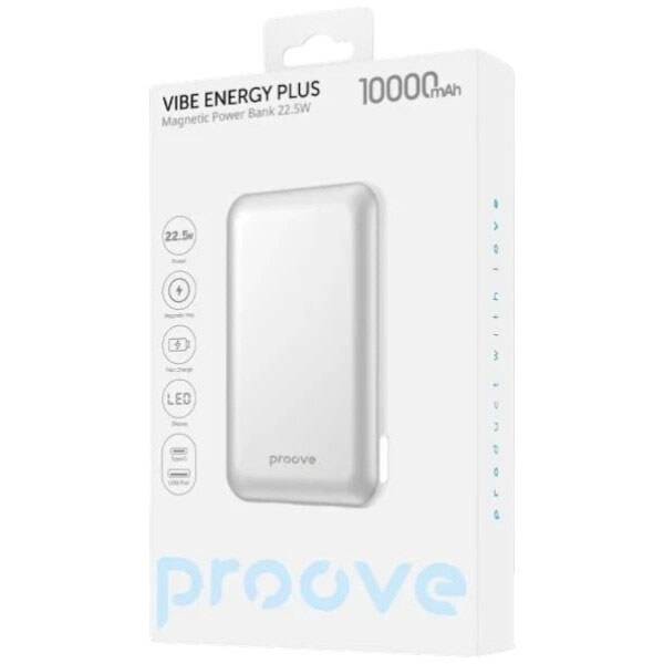 Портативная батарея (Power Bank) Proove Vibe Energy Plus, 10000 mAh, Белый - № 3 Портативная батарея (Power Bank) Proove Vibe Energy Plus, 10000 mAh, Белый - № 3