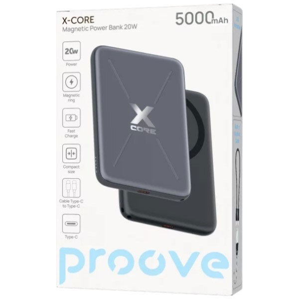 Портативная батарея (Power Bank) Proove X-Core, 5000 mAh, Серый - № 6 Портативная батарея (Power Bank) Proove X-Core, 5000 mAh, Серый - № 6