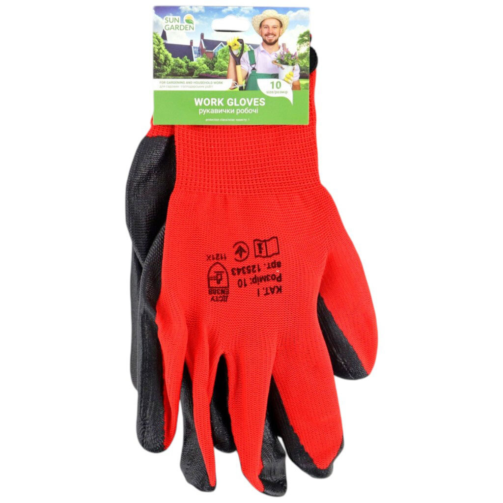 Перчатки рабочие текстильные с покрытием Sungarden - № 1 Перчатки рабочие текстильные с покрытием Sungarden - № 1