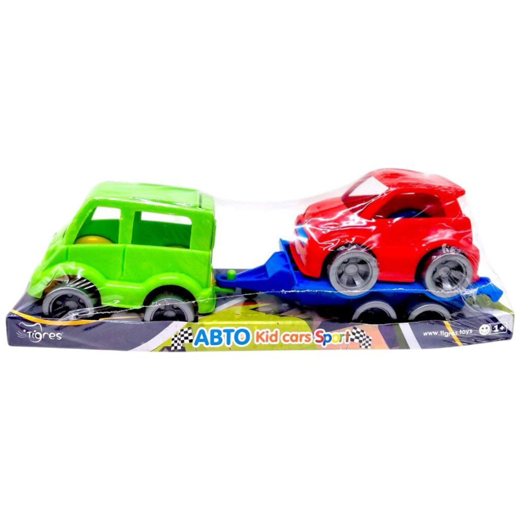 Набор авто "Kid cars Sport": автобус зелёный + машинка красная, Tigres - № 1 Набор авто "Kid cars Sport": автобус зелёный + машинка красная, Tigres - № 1