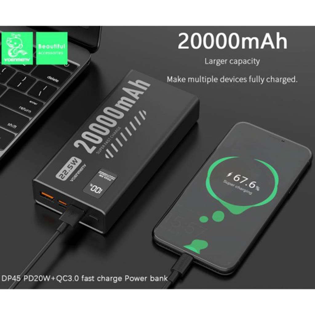 Портативная батарея (Power Bank) VDenmenv DP-45, 20000 mAh, Черный - № 3 Портативная батарея (Power Bank) VDenmenv DP-45, 20000 mAh, Черный - № 3