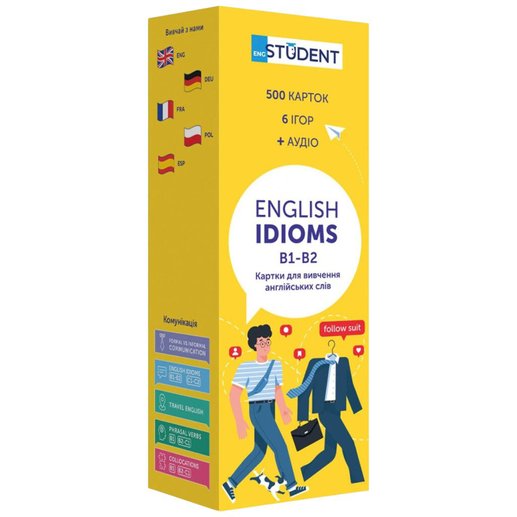 Карточки для изучения английского языка "English Idioms B1-B2", English Student - № 1 Карточки для изучения английского языка "English Idioms B1-B2", English Student - № 1