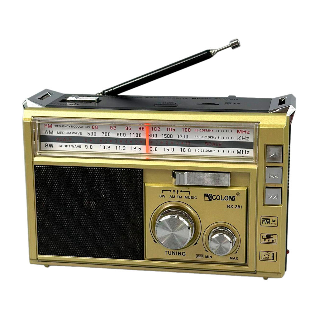 Радиоприемник Golon RX-381, Золотой - № 1 Радиоприемник Golon RX-381, Золотой - № 1