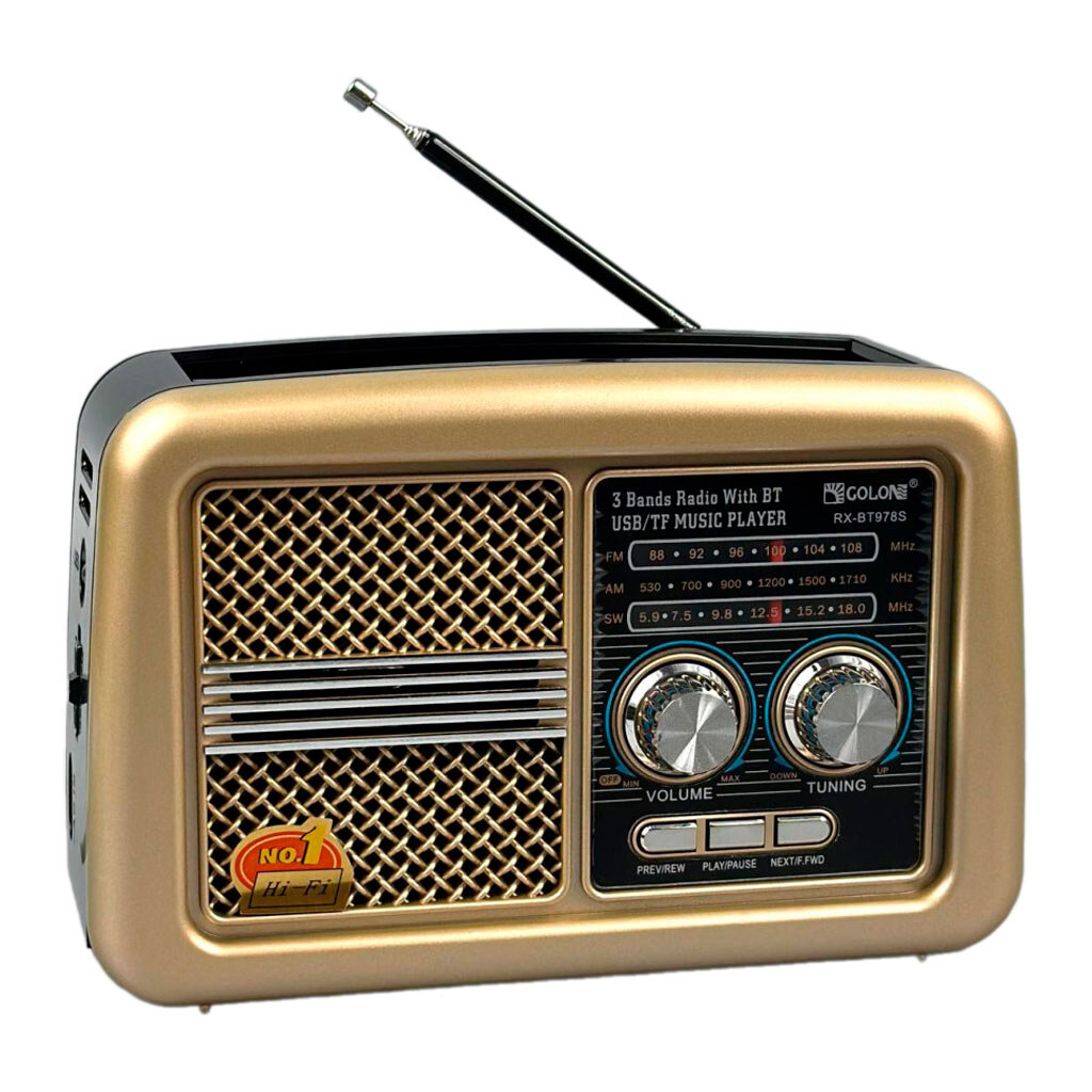 Радиоприемник Golon RX-BT978S, Золотой - № 1 Радиоприемник Golon RX-BT978S, Золотой - № 1