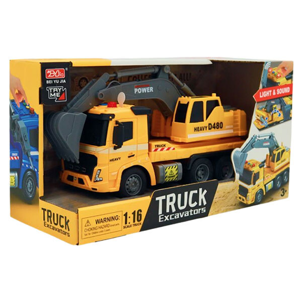 Автомобиль-экскаватор инерционный со светом и звуком 1:16 в коробке, Shantou Yisheng - № 2 Автомобиль-экскаватор инерционный со светом и звуком 1:16 в коробке, Shantou Yisheng - № 2