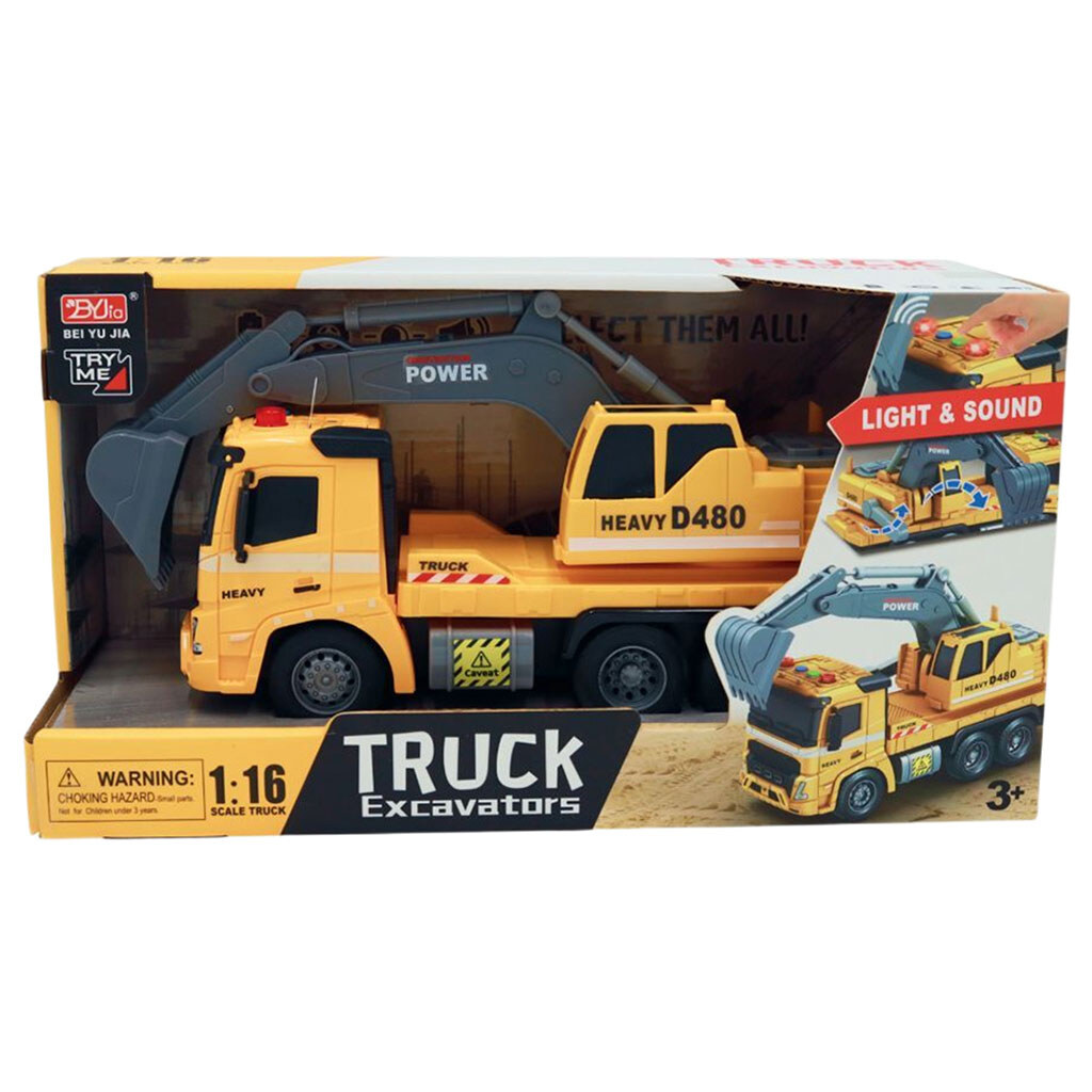 Автомобиль-экскаватор инерционный со светом и звуком 1:16 в коробке, Shantou Yisheng - № 3 Автомобиль-экскаватор инерционный со светом и звуком 1:16 в коробке, Shantou Yisheng - № 3