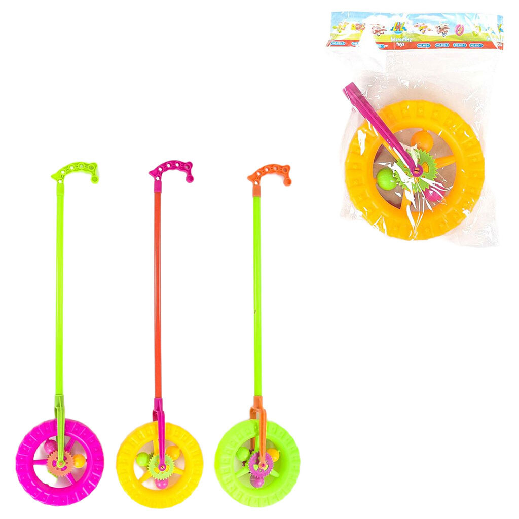 Каталка "Колесо", з тріскачкою та брязкальцем на паличку, Mic - № 2 Каталка "Колесо", з тріскачкою та брязкальцем на паличку, Mic - № 2