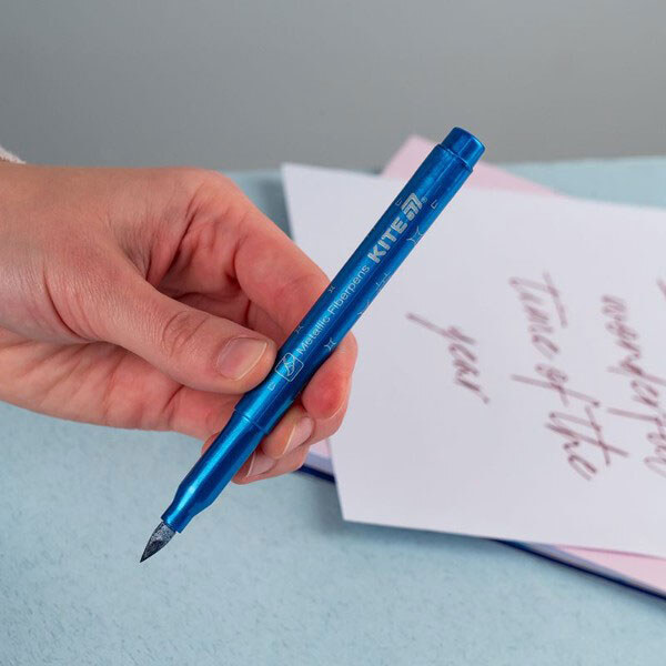 Фломастери-пензлики "Creative", набір 6шт, металізований, Kite - № 3 Фломастери-пензлики "Creative", набір 6шт, металізований, Kite - № 3