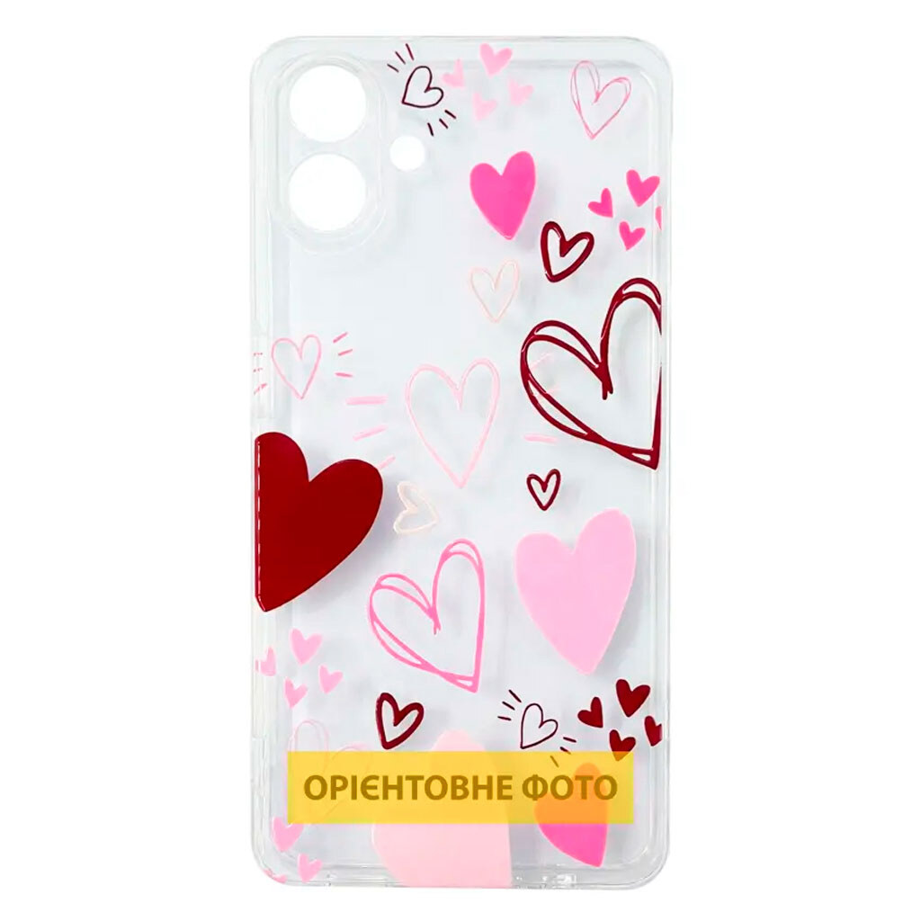 Чехол (накладка) Motorola G06 Power / Moto G06, Epik Clear Joy, Hearts, Рисунок - № 1 Чехол (накладка) Motorola G06 Power / Moto G06, Epik Clear Joy, Hearts, Рисунок - № 1