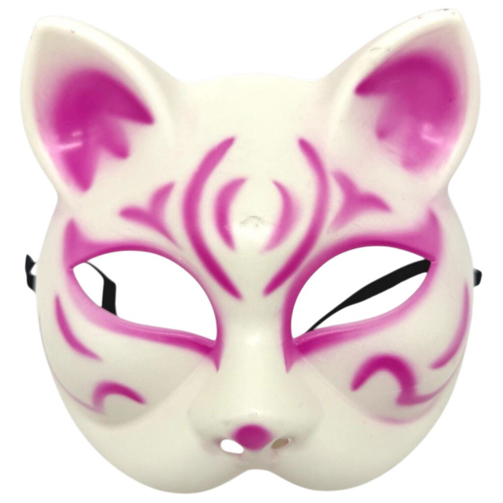 Маска "Японської лисиці", біло-рожева, Mic - № 1 Маска "Японської лисиці", біло-рожева, Mic - № 1