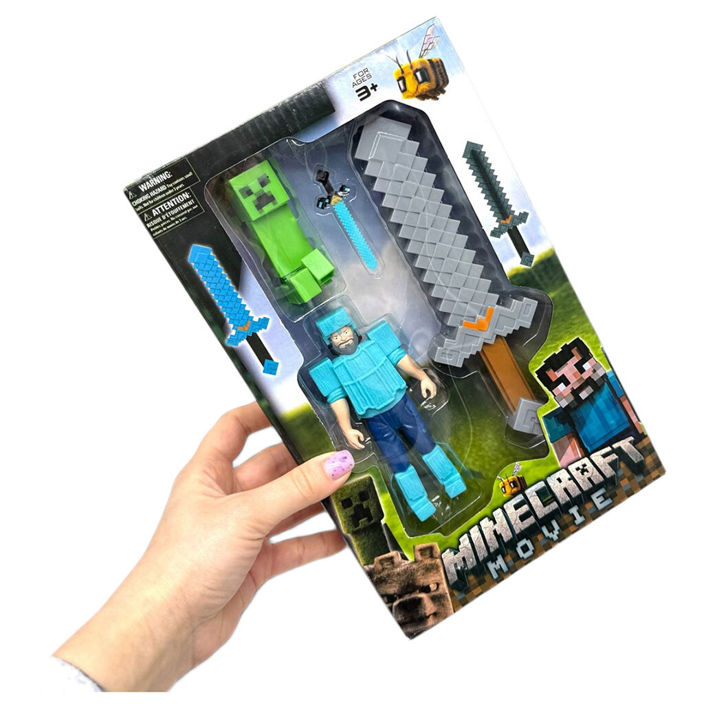 Набор "MINECRAFT": меч, 2 фигурки, в коробке, ВИД 2, Mic - № 2 Набор "MINECRAFT": меч, 2 фигурки, в коробке, ВИД 2, Mic - № 2