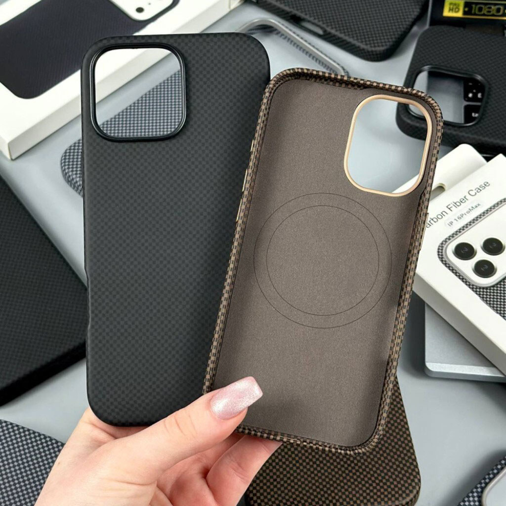 Чехол (накладка) Apple iPhone 16 Pro, Carbon Fiber Separate Camera, Черный - № 9 Чехол (накладка) Apple iPhone 16 Pro, Carbon Fiber Separate Camera, Черный - № 9