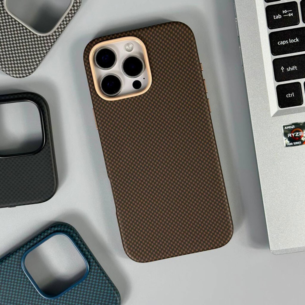 Чехол (накладка) Apple iPhone 17 Pro Max, Carbon Fiber Separate Camera, Черный - № 12 Чехол (накладка) Apple iPhone 17 Pro Max, Carbon Fiber Separate Camera, Черный - № 12