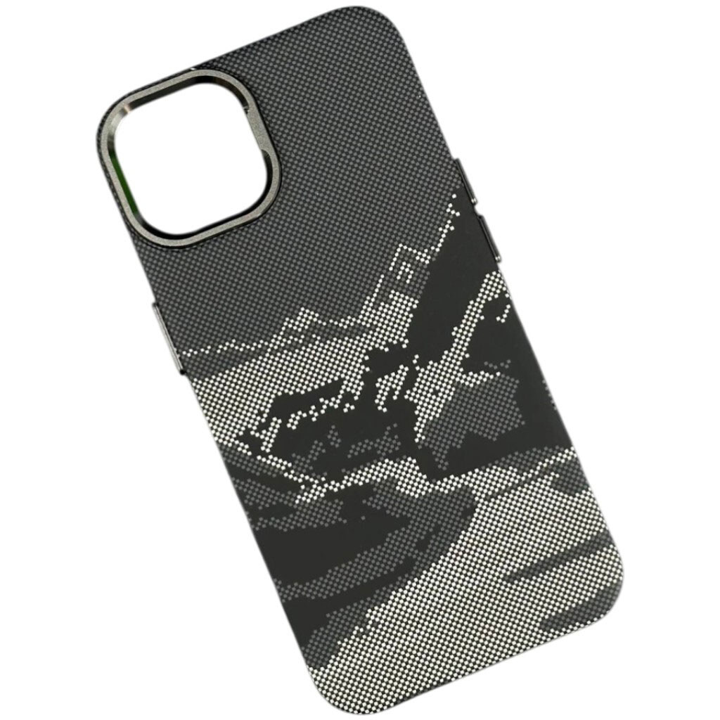 Чехол (накладка) Apple iPhone 13, Elite Carbon Matte Box, MagSafe, Silver Peaks, Рисунок - № 1 Чехол (накладка) Apple iPhone 13, Elite Carbon Matte Box, MagSafe, Silver Peaks, Рисунок - № 1