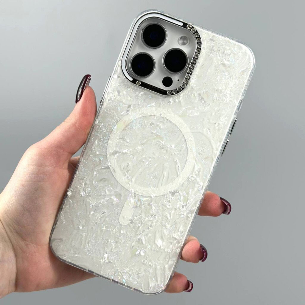 Чехол (накладка) Apple iPhone 13 Pro, Luxury Iridescent Marble, MagSafe, Розовый - № 5 Чехол (накладка) Apple iPhone 13 Pro, Luxury Iridescent Marble, MagSafe, Розовый - № 5