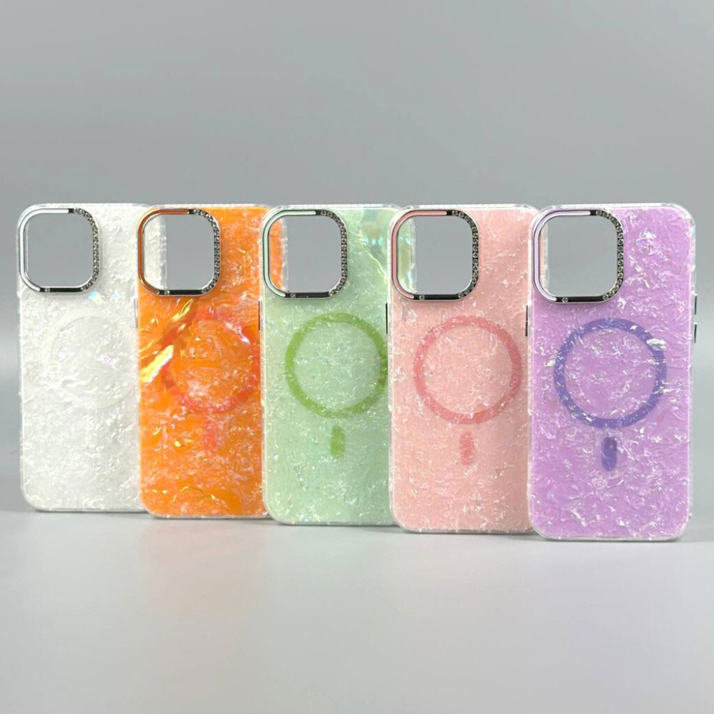 Чехол (накладка) Apple iPhone 14, Luxury Iridescent Marble, MagSafe, Фиолетовый - № 7 Чехол (накладка) Apple iPhone 14, Luxury Iridescent Marble, MagSafe, Фиолетовый - № 7