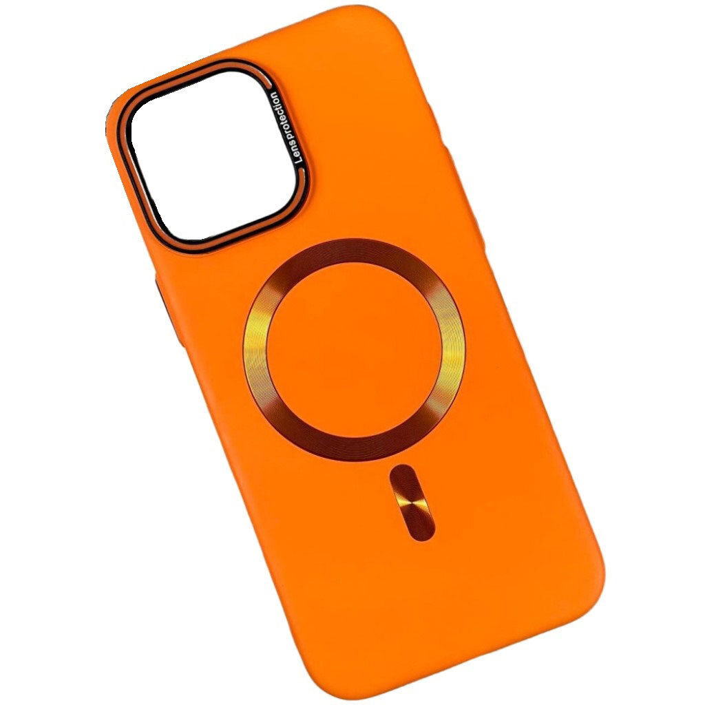 Чехол (накладка) Apple iPhone 15, Soft Lens Protection, MagSafe, Оранжевый - № 1 Чехол (накладка) Apple iPhone 15, Soft Lens Protection, MagSafe, Оранжевый - № 1