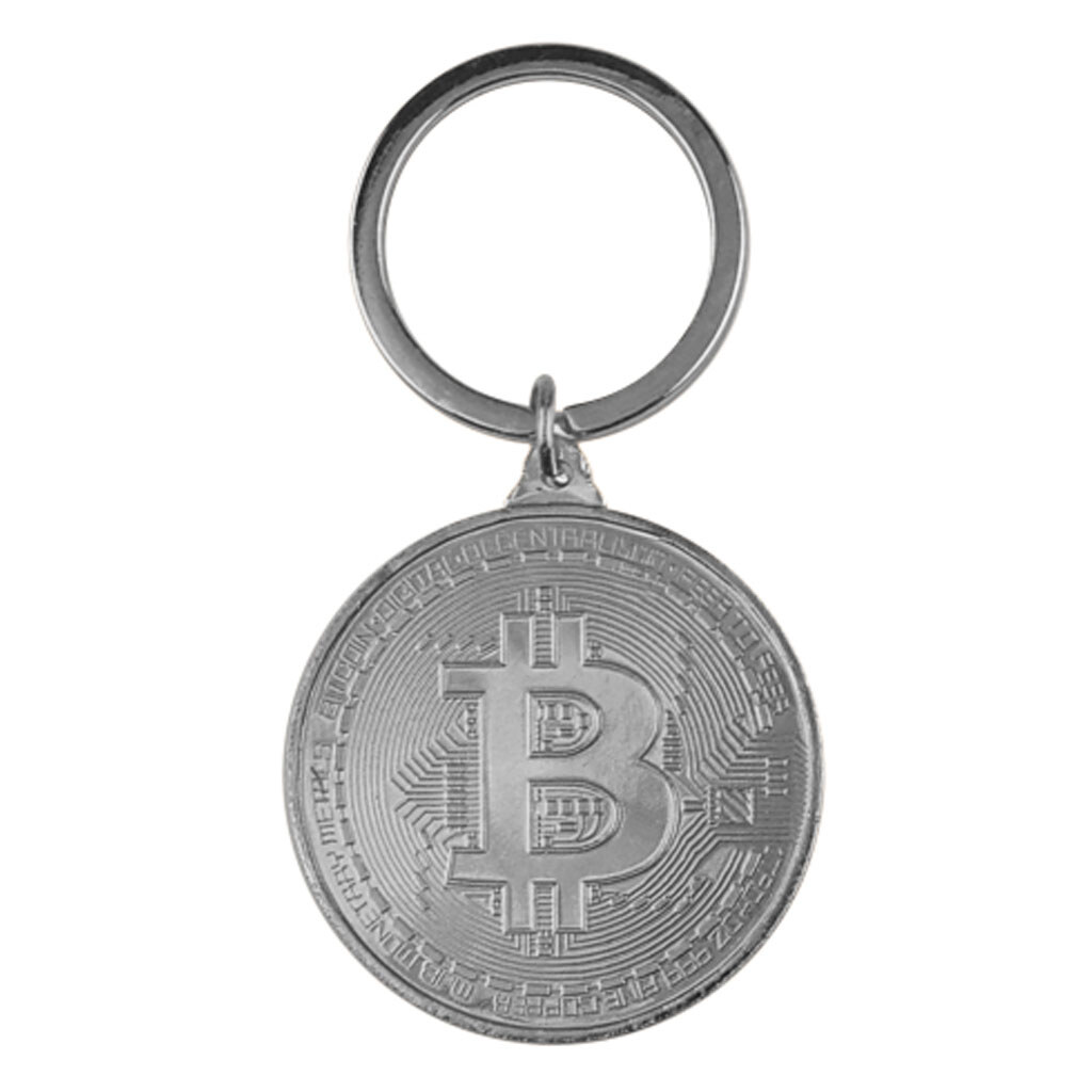 Брелок Bitcoin, Серебряный - № 1 Брелок Bitcoin, Серебряный - № 1