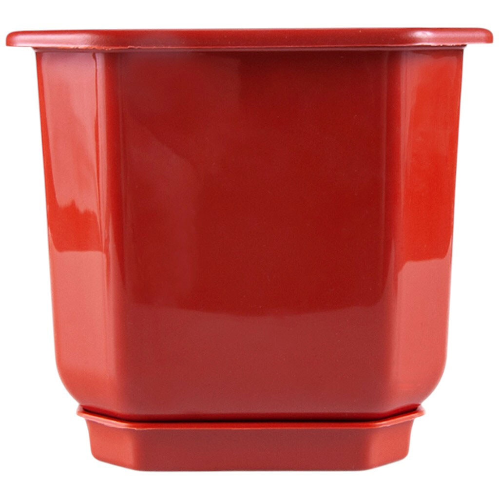 Вазон для цветов пластиковый с подставкой Дама терракот, 12х12 см - № 3 Вазон для цветов пластиковый с подставкой Дама терракот, 12х12 см - № 3