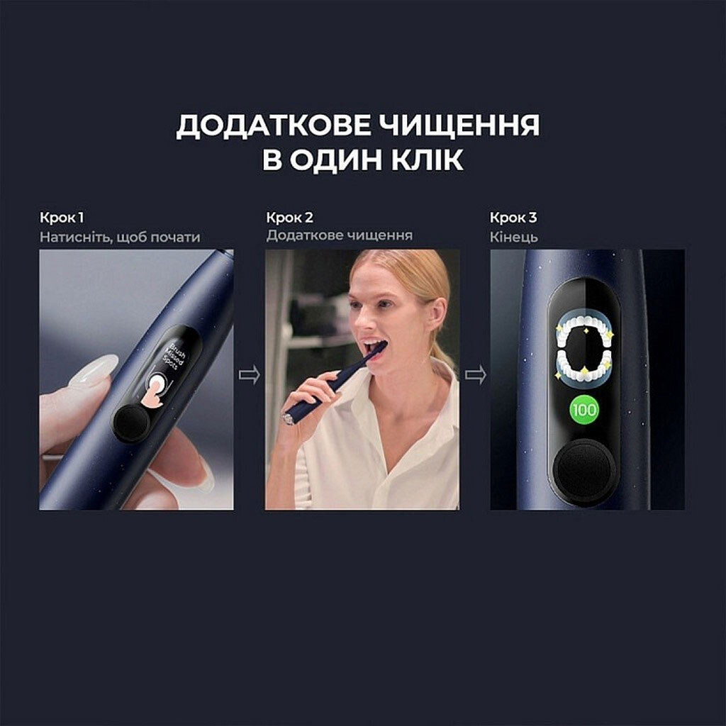 Электрическая зубная щетка Oclean X Plus Pro Digital, Синий - № 2 Электрическая зубная щетка Oclean X Plus Pro Digital, Синий - № 2