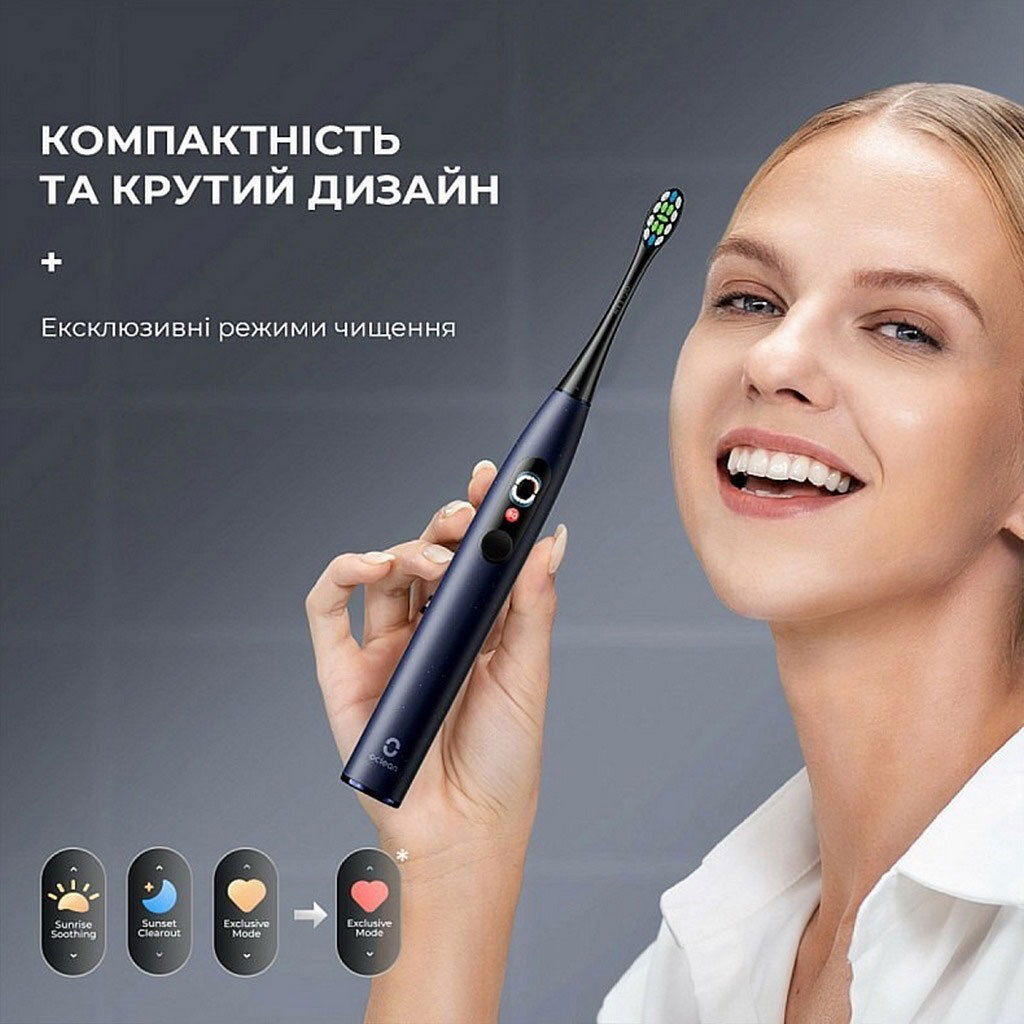 Электрическая зубная щетка Oclean X Plus Pro Digital, Синий - № 3 Электрическая зубная щетка Oclean X Plus Pro Digital, Синий - № 3