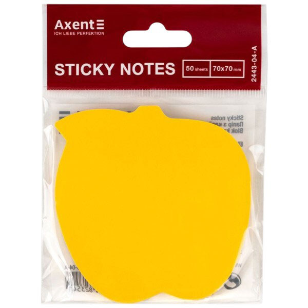 Блок бумаги "Яблоко", с липким слоем, 70х70 мм, 50 л - № 3 Блок бумаги "Яблоко", с липким слоем, 70х70 мм, 50 л - № 3